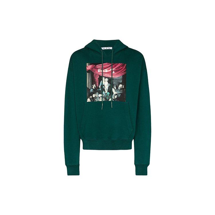 OFF WHITE Свободный крой Худи с принтом картины Караваджо OMBB037E20FLE0035710