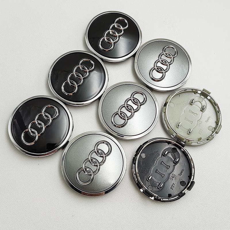 4pcs 61mm Black Grey Car Styling Badge Wheel Center Hub Cap Rim Caps For qaz18 Emblem 4M0601170JG3 A4 A6 Q3 Q5 Q2 Q7 Accessories