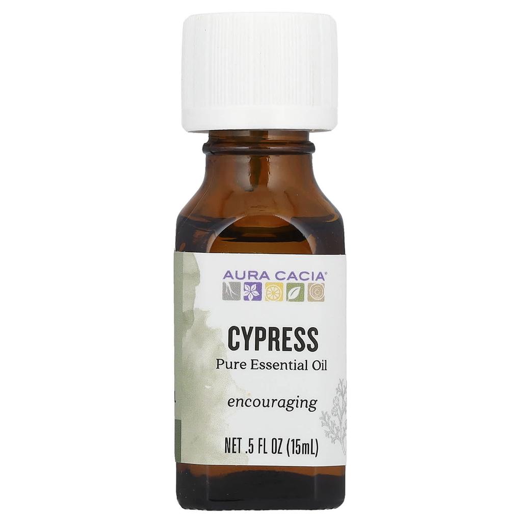 Aura Cacia 100% Pure Essential Oil, Cypress, 0.5 Fl Oz (15 Ml)