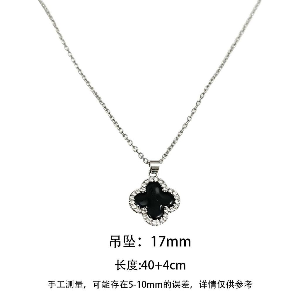 Korean simple double-sided four-petal necklace temperament exquisite niche design gentle atmosphere daily neck chain women