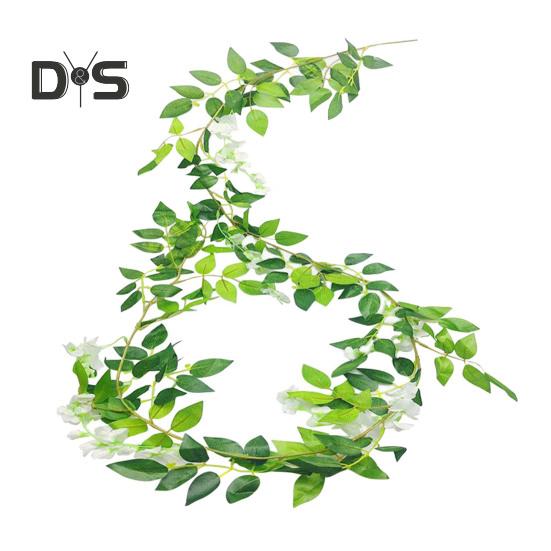 200CM Artificial Wisteria Flower Garland Realistic Home Wedding Garden Indoor Outdoor Wall Hanging Faux Climbing Floral Greenery Drooping Ivy
