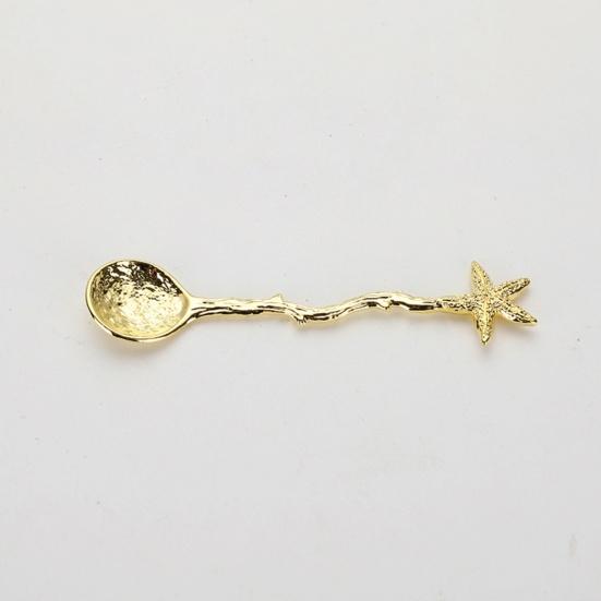Coffee Spoon Vintage Hammer Effect Zinc Alloy Dragonfly Star Branch Ice Cream Spoon Kitchen