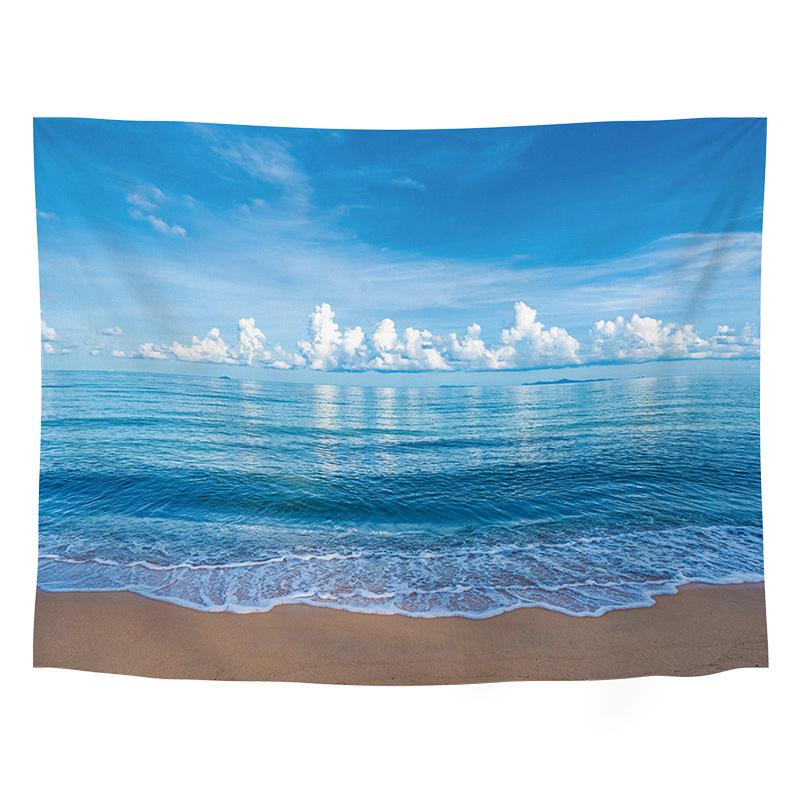 Travel Landscape Tapestry Wall Hanging Mountain Beach Landmark Living Room Bedroom Home Decor Polyester Fabric