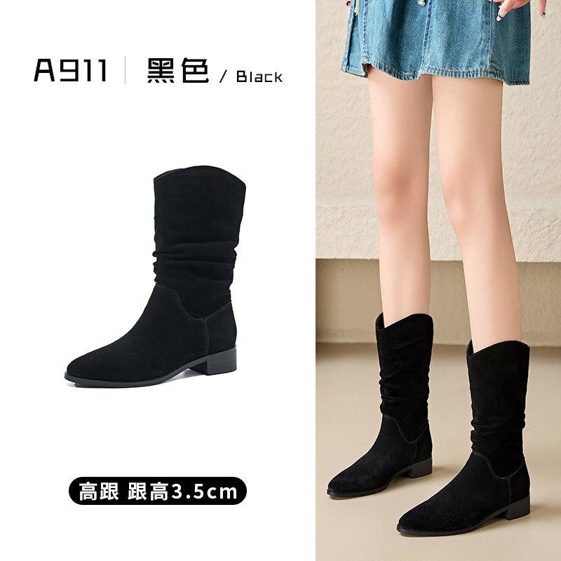 Женские сапоги из натуральной кожи, ретро-сапоги в рыцарском стиле, короткие остроносые ковбойские сапоги в стиле вестерн, женская обувь осень-зима Botas De Mujer