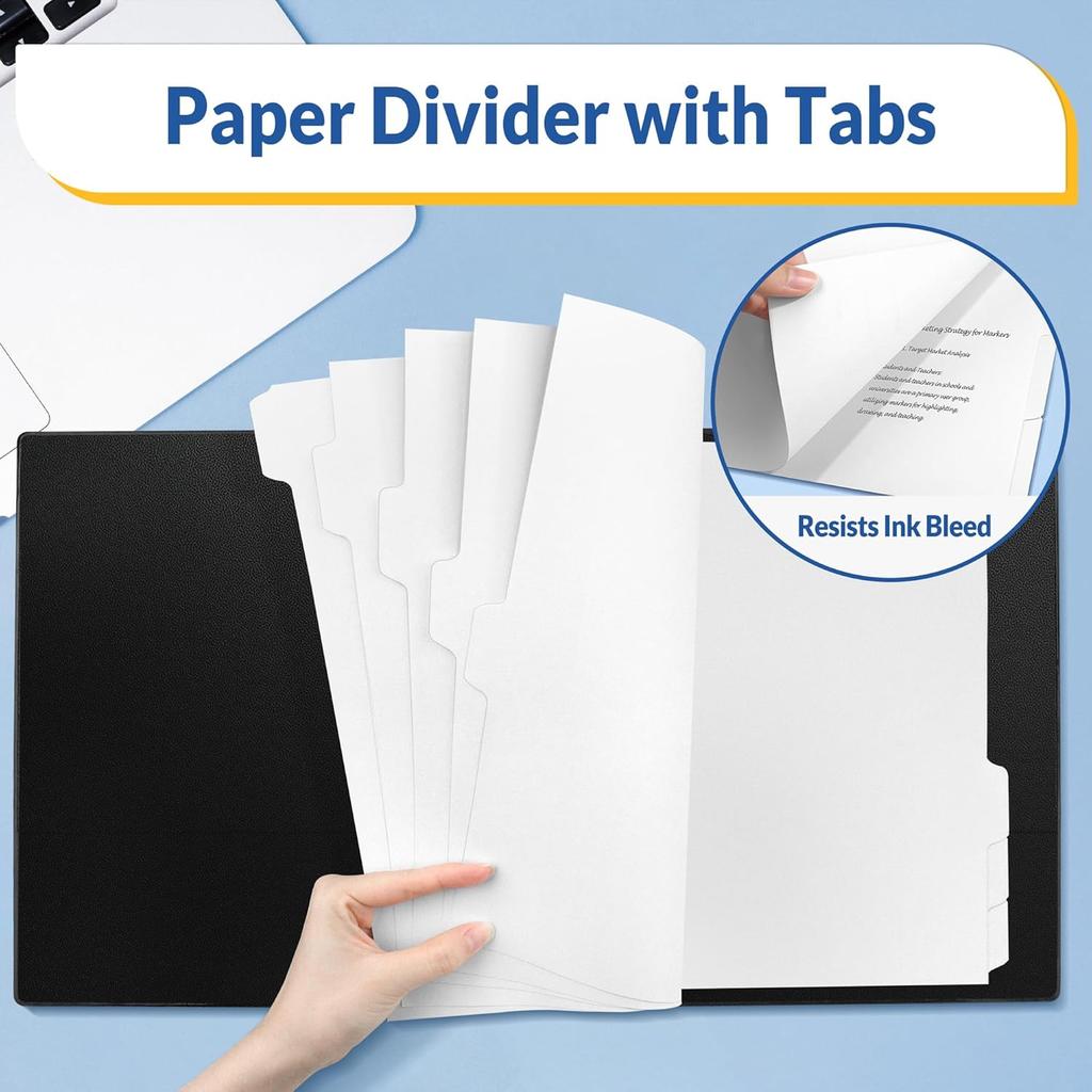 SUNEE Binder Dividers with Tabs for 3 Ring Binder, 8.5 x 11 Paper White Binder Dividers Blank with 8 Tabs, 4 Sets Page Dividers for School, Office