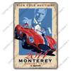 Racing Car Plaque Metal Tin Sign F1 Racetrack Vintage Poster Wall Art Decor for Garage Racing Club Home Wall Decoration