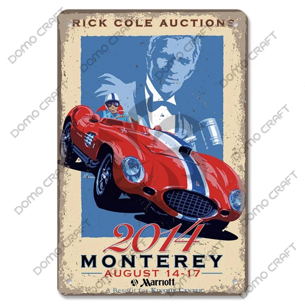 Racing Car Plaque Metal Tin Sign F1 Racetrack Vintage Poster Wall Art Decor for Garage Racing Club Home Wall Decoration