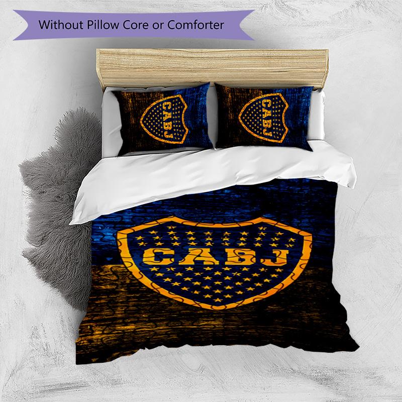 3pcs Club Atlético Boca Juniors pattern bedding set duvet cover set includes duvet cover &pillowcases,perfect all season bedroom decoration&gift