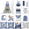 Nordic Blue Purple Abstract Geometric Printing Pattern Cushion Cover Home Living Room Sofa Decoration Square Pillow Pillow Cover