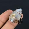 Натуральный дендритовый опал, драгоценный камень, кольцо ручной работы из медной проволоки, размер 8 K4c52