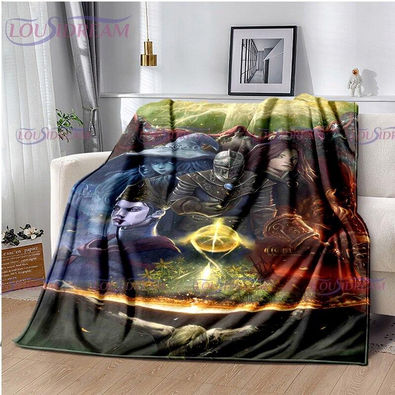 Персонализированное одеяло с кольцом Elden, фланелевое одеяло с потускневшим принтом Ranni, мягкое теплое одеяло для кровати, чехол для дивана, покрывало