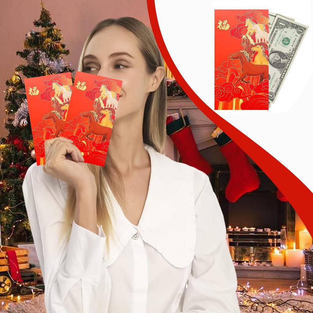 Year Of Horse Red Envelopes Portable Festival Money Packet Money Envelopes For Cash For Spring Festival Wedding Christmas