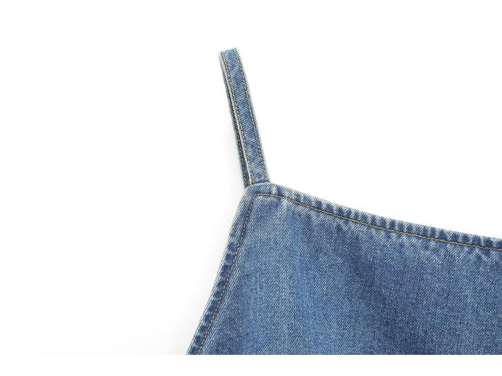 Женский джинсовый кроп-топ с открытыми плечами на весну/лето 2025 - стиль горячей девушки