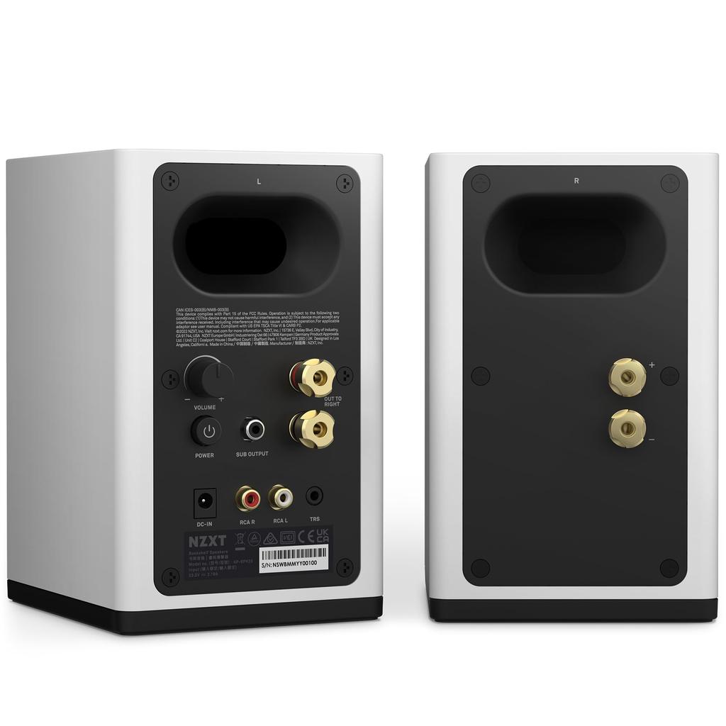 NZXT Relay Speakers White Desktop Size PC Speaker with Amplifier SP1104 Built-in AP-SPKW2-JP
