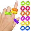 12Pcs/Set Silicone Sensory Ring Toy Stress Relief Textured Circle Fidget Toy Portable