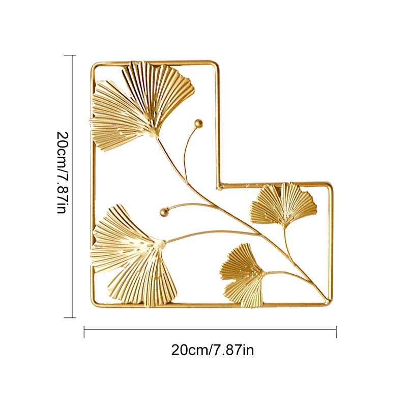 1pc Home Decoration Gold Iron Ginkgo Leaves Luxury Metal Leaf Irregular Wall Hanging Ornaments Palm Maple Pendant Monstera Leaf