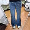 Джинсовые брюки клеш с низкой посадкой большого размера женские осенние годовые облегающие подчеркивающие фигуру микро клеш повседневные брюки женские джинсы для женщин длинные джинсовые брюки