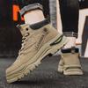 Men's Autumn Outdoor Hiking Boots Men's High Top Medium Top Martin Boots Thick-soled Wear-resistant Tooling Shoes