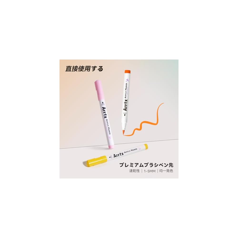 Arrtx Acrylic Markers with Brush Tips, 36 Colors, for Plastic Models and DIY Crafts