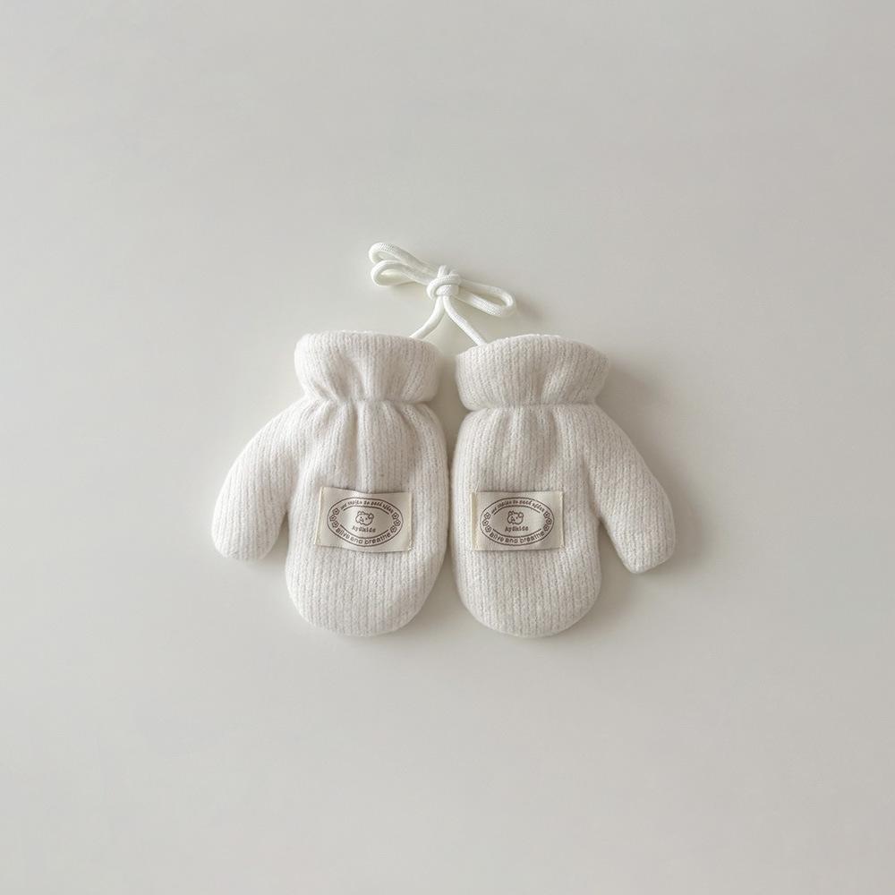 Fashion Baby Mittens Cute Floral Print Lace Winter Mittens for Girl Warm Plush Lined Thermal Toddler Kids Mittens