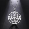 Люцифер Лилит Двойная печать Кулон Ожерелье Сатанинский Пентакль Амулет Нержавеющая сталь Готическая бижутерия