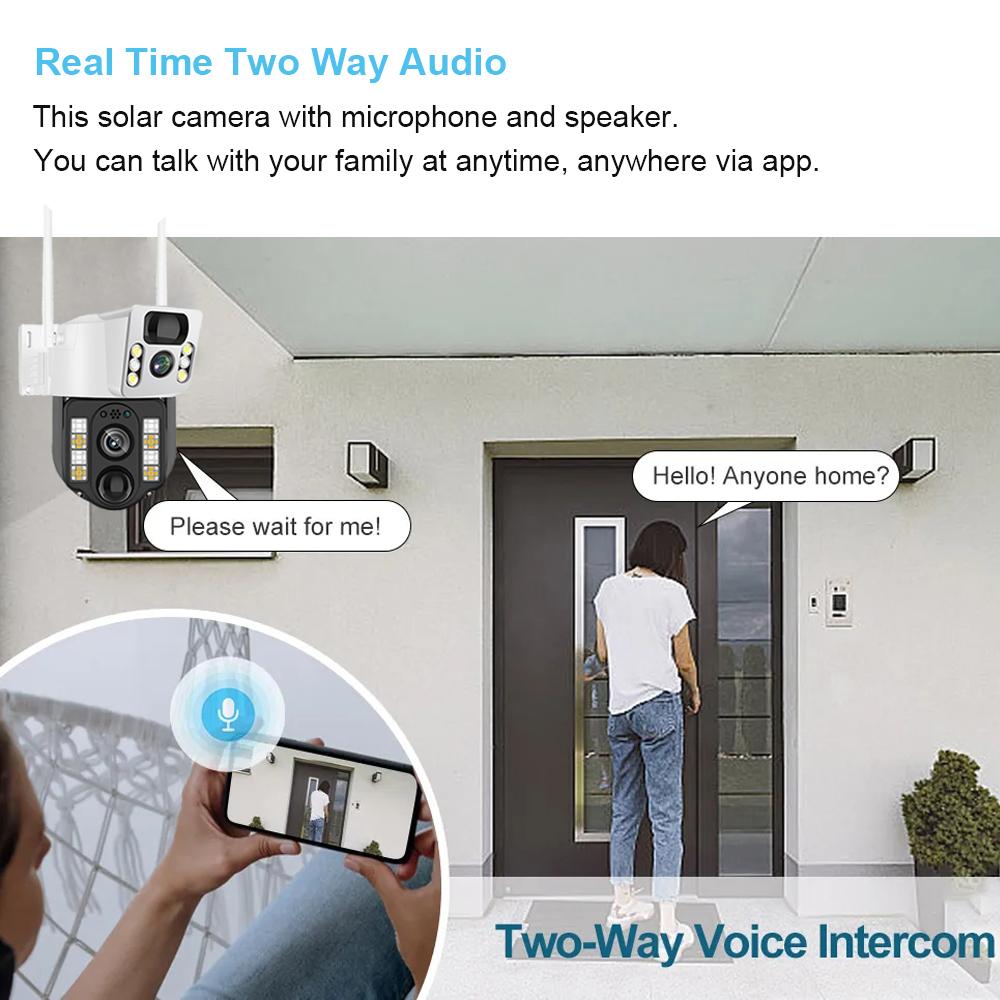 LS VISION Solar WiFi/4G Camera 4K 8MP Dual Lens Low Power Battery CCTV Cameras PIR Motion Detection Auto Track V380 Surveillance Monitor