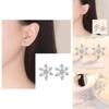 Silver Snowflake Stud Earrings Womens Girls Jewellery Xmas Gift Jewelry Elegant