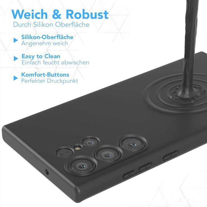 Silicone Case - Booling - for Samsung Galaxy S24 Ultra - Shockproof - Anti-Scratch - 2 Tempered Glasses