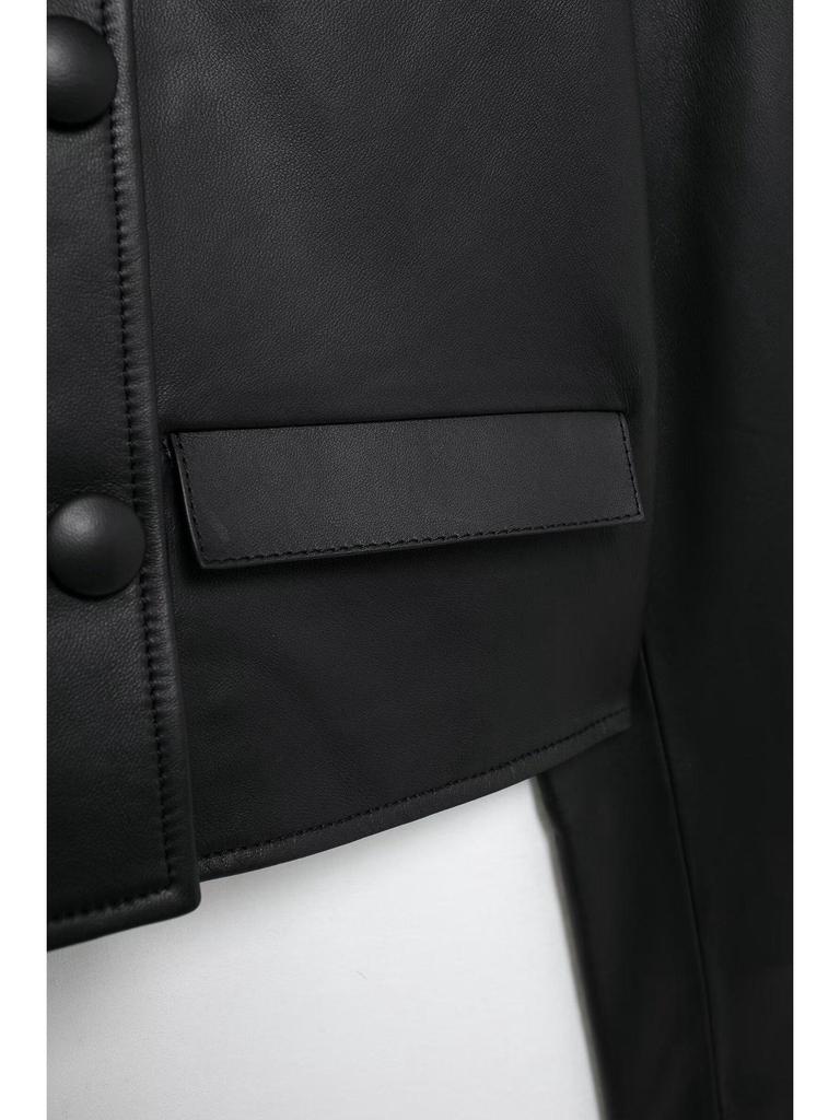 Весна 2025 Женский стильный европейский и американский комплект из короткой кожаной куртки и юбки