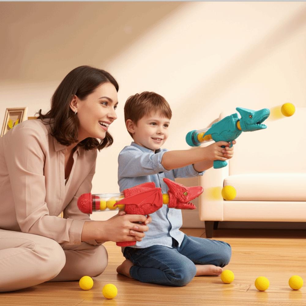 Soft Ball Design Dinosaur Launch Ejector Competition Feature Pneumatic Soft Ball Children Play