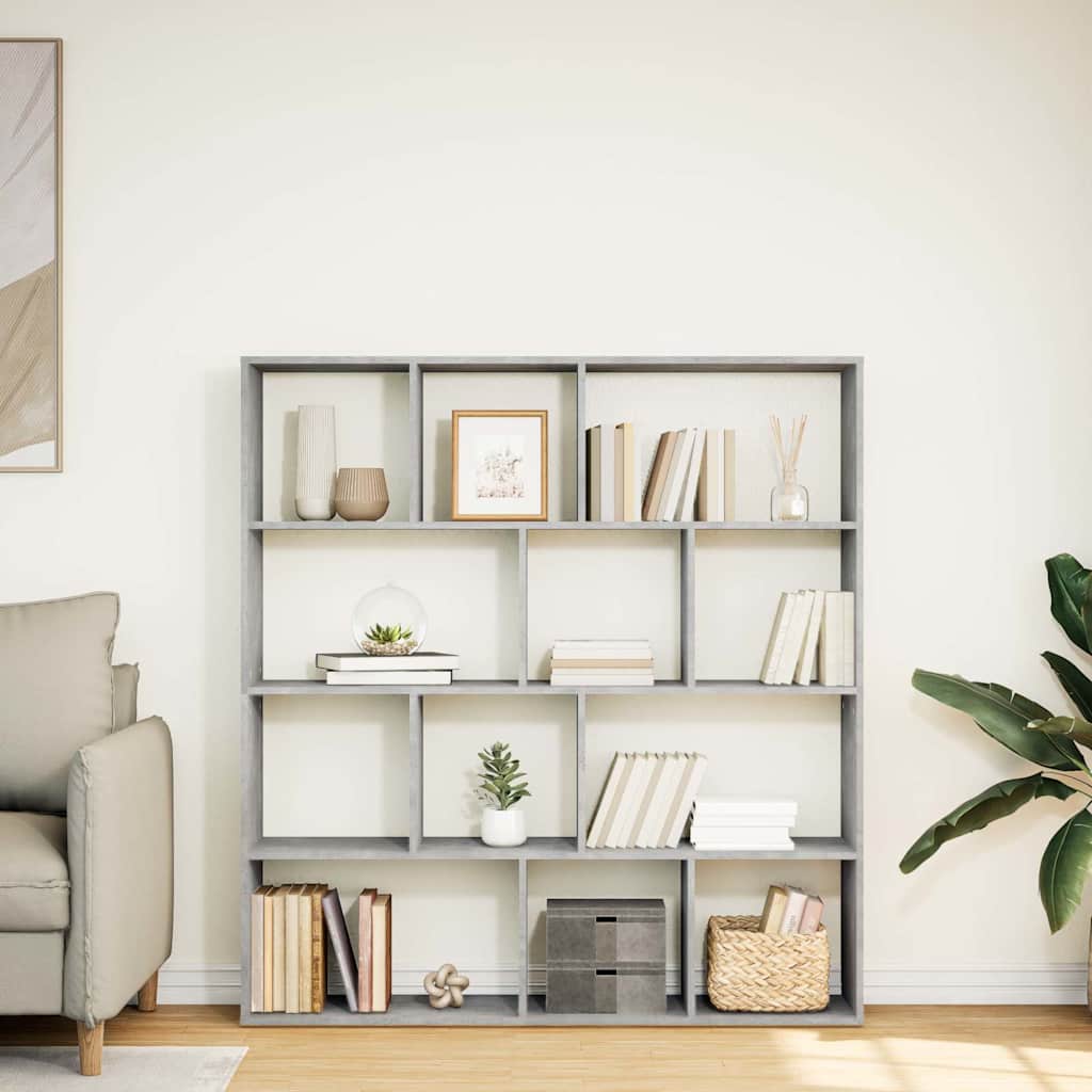 Bookshelf Concrete Grey 132 x 29 x 141.5 cm Engineered Wood