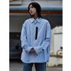 2024 Полосатая рубашка с длинным рукавом в японском стиле Гонконга Ins Свободная рубашка для мальчиков Летнее модное универсальное повседневное пальто