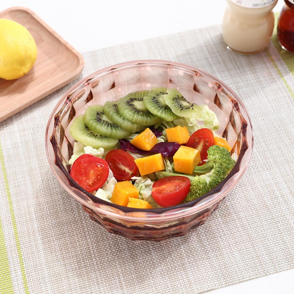 3PCS Round/Square Food Keeping Container Transparent Fresh Keeping Case Portable Salad Bowl Fruit