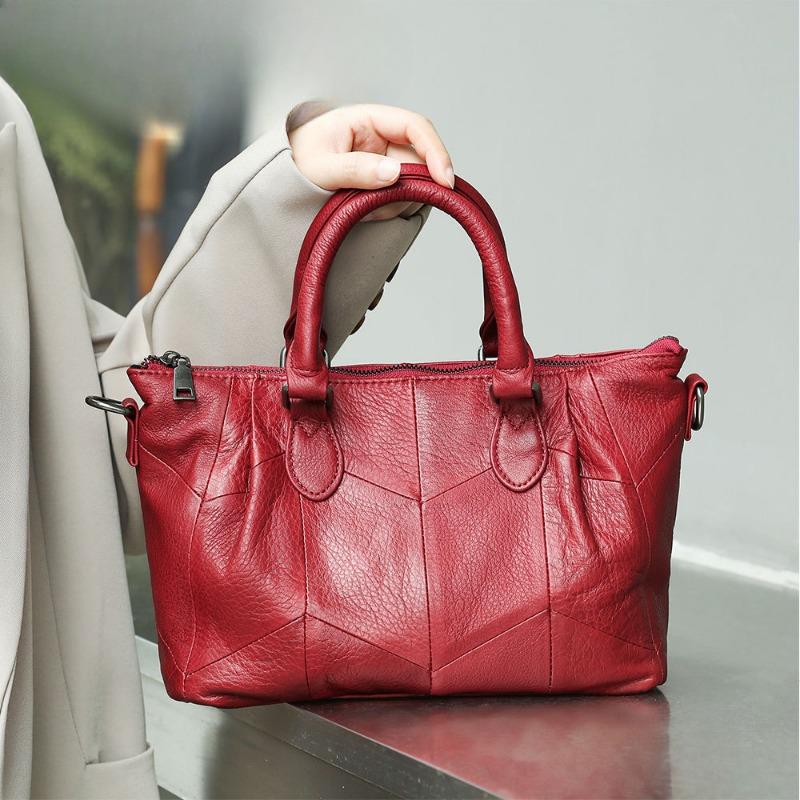 Genuine Leather Patchwork Ladies' Bag Commuter Bag Cowhide Single-shoulder Bag Versatile Handbag