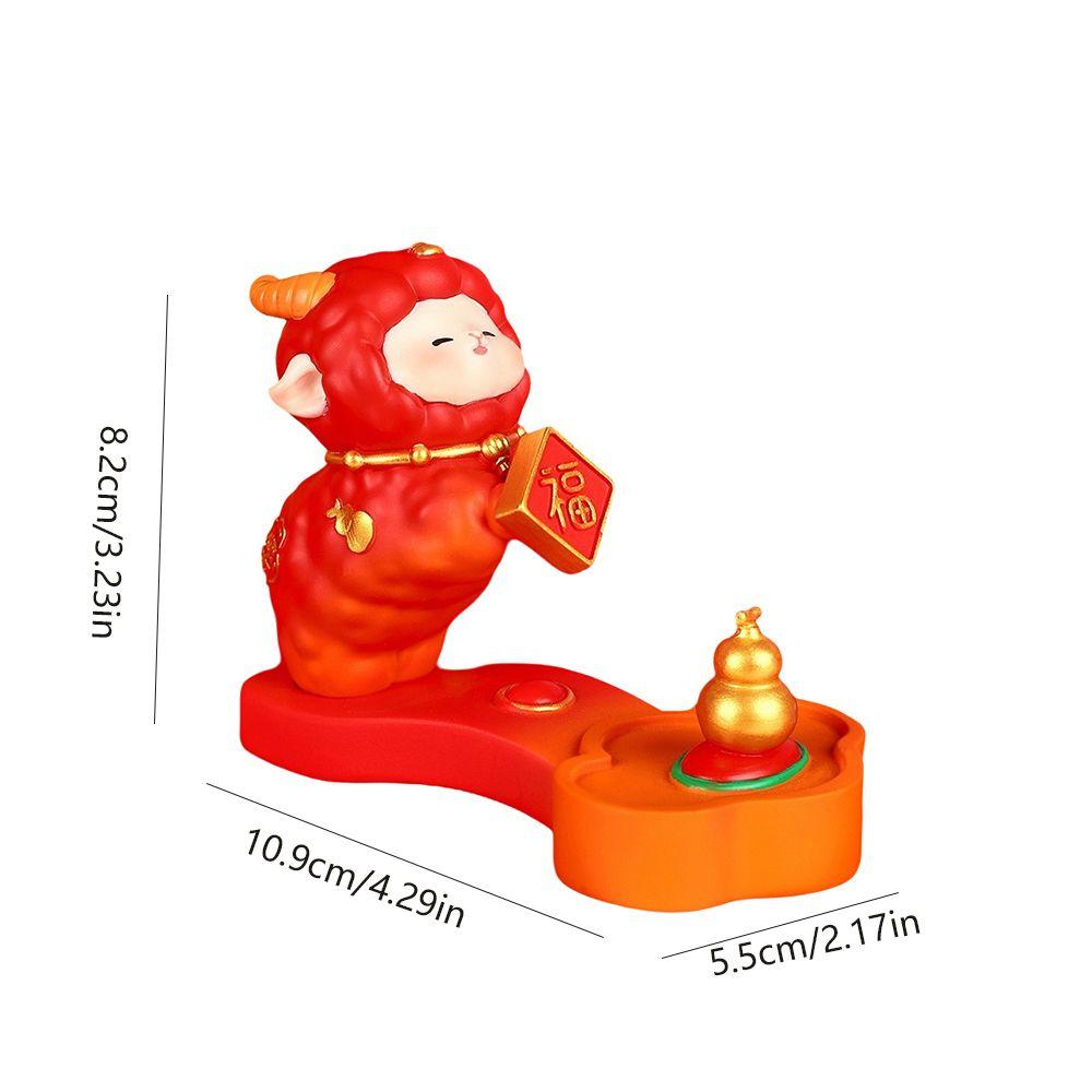 Cute Goat Figurine Mobile Phone Stand Chinese Style Zodiac Sheep Figurine Home Decor