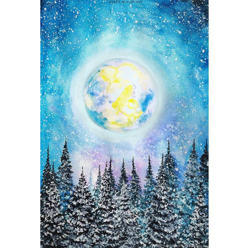 5D DIY Алмазная картина мультфильм лунный пейзаж Алмазная вышивка Набор для вышивки крестом Полный горный хрусталь Мозаика Домашний декор