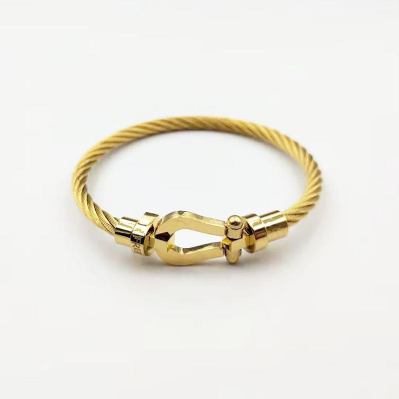 Браслет из нержавеющей стали с магнитной застежкой в ​​виде подковы, браслет для пары, простые ювелирные изделия