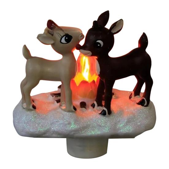 Christmas Campfire Flickering Night Light 3D LED Small Electric Light with Faux Flicker Flame for Holiday Indoor Decorations