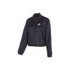 Logo Printed Zip-Up Stand Collar Casual Jacket Women Jackets Black CZ9365-010