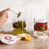Pickle Jar Transparent Leakproof Airtight Kimchi Dry Wet Separation Tank Hourglass Design with Fork And Ventilation Hole Home Kitchen Pickle Olives