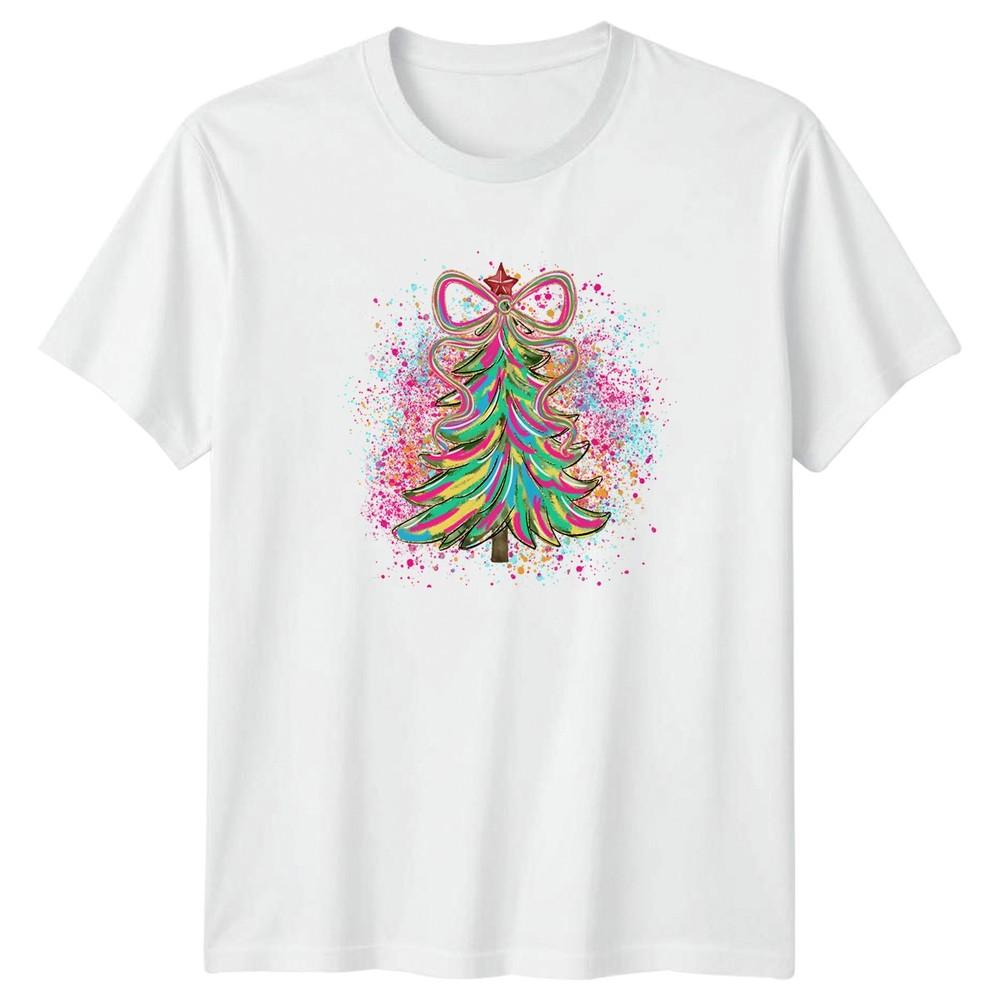 Colorful Christmas Tree Holiday Unisexs TShirt Unisexs Tee Graphic Unisex Tee