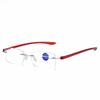 Ultra-light Frameless Metal Anti-Blue Light Reading Glasses with Plus Film