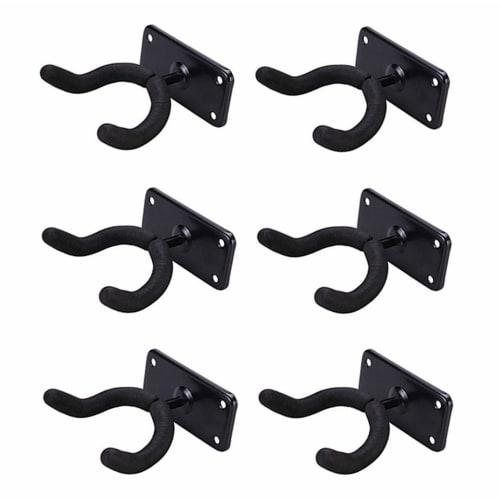 Set of 6 Heavy-Duty Wall-Mounted Guitar Hanger Hooks with Mounting Screws