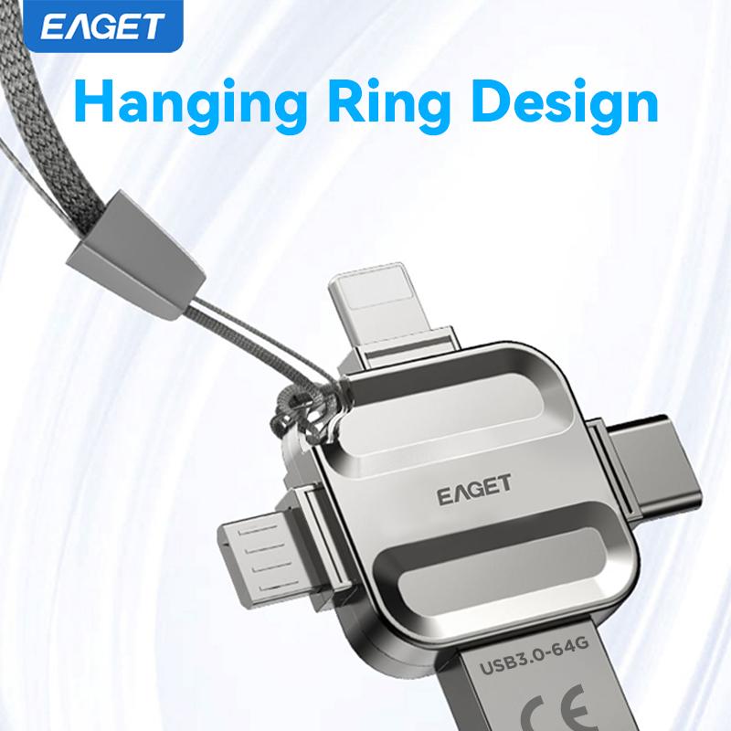 4 в 1 - флэш-накопитель Memory Stick USB 3.0 High Speed с USB-накопителем для телефона USB C Flash Drive для iPad Pro Android для iPhone 16/15/14