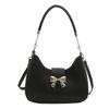 Gentle Texture Simple Bow Handbag Spring Versatile Messenger Bag Underarm Bag Women'S Bag