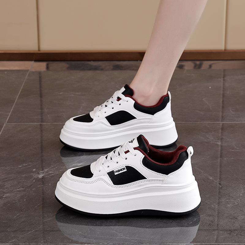 Весна 2025 новые маленькие белые туфли женские популярные туфли на толстой подошве модные повседневные женские туфли высокого класса XM-SHA19