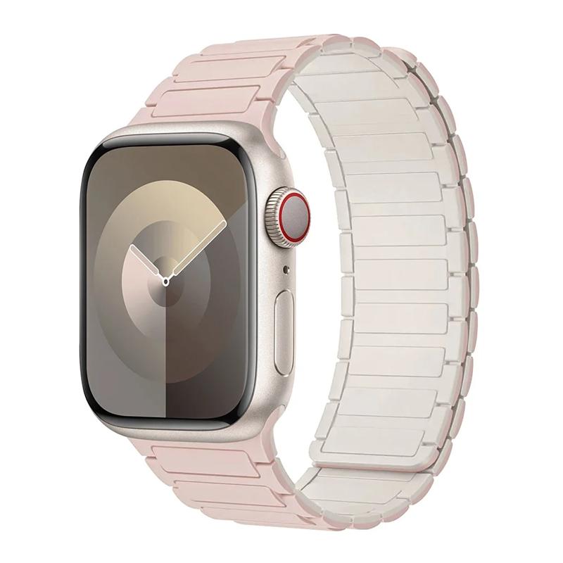 Magnetic Loop for Apple Watch Band 46mm 49mm 45mm 44mm 42mm 41mm 40mm 38mm Silicone Bracelet iWatch Series 10 9 8 7 6 5 Se Ultra 2 Strap