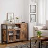 VASAGLE Buffet Cabinet, Sideboard, Floor Storage Cabinet with Transparent Doors, Rustic U