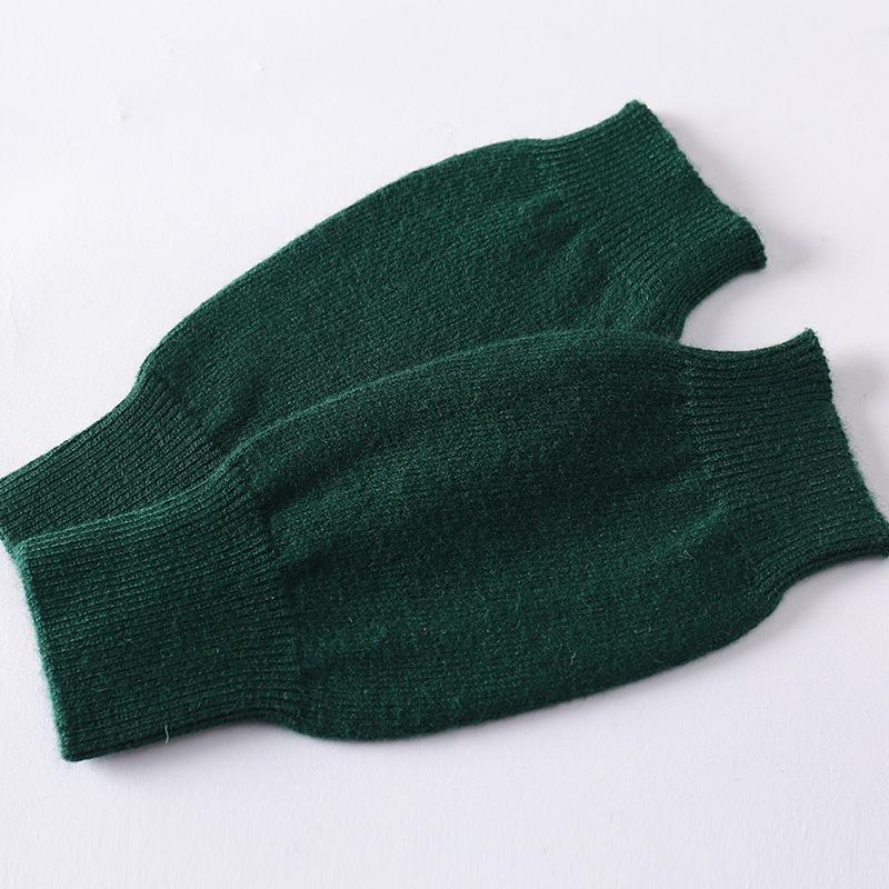 Soft And Comfortable Cashmere Women'S Half Finger Gloves - Warm Knit Wristbands Warm And Stretchy For Casual Outings