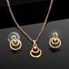 Estele 24k Gold Plated Spiral Pendant Set with Rhinestones for Women/Girls